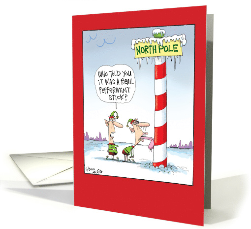 Santa's Elf Licking Frozen North Pole Humor card (1456260)