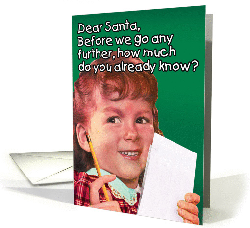 Santa Knows All Coal Again Christmas Joke Paper card (1457142)