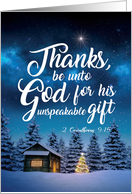 Christmas Quotes 2 Cor 9:15 with Biblical Holiday Words For the Soul card