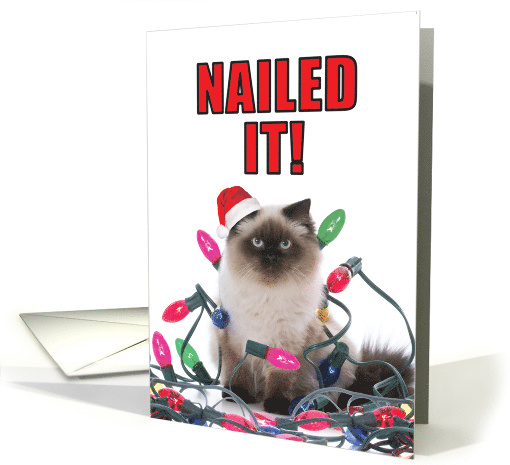 Nailed It Hysterical Christmas Card Featuring A Tangled Animal card