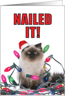 Nailed It Hysterical Christmas Card Featuring A Tangled Animal card