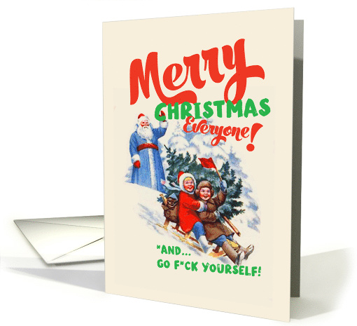 Christmas Greetings to Everyone Hilarious Seasonal Adult card