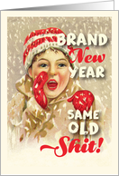 Brand New Year: Humorous Christmas Card with Fed Up Child card