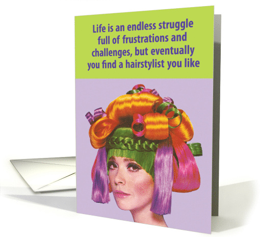 Hair Stylist Funny Thank You Card Showing a Fabulous Lady card