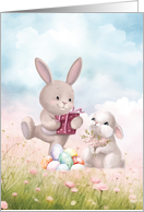 Fluffy Bunnies Easter Card