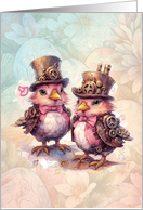 Steampunk Chicken Family Easter Card