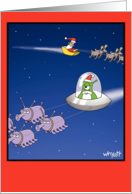 Alien Santa Humor Christmas Card