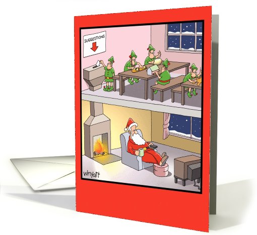 Santa Suggestion Box Humor Christmas card (994653)