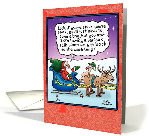 Stuck Elf Funny Holiday card (994845)