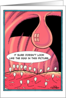 Egg In The Picture Humor Card