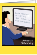 Antisocial Networking Funny Card
