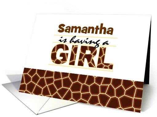 Brown Giraffe Print Girl Baby Shower Invitation card (1071249)