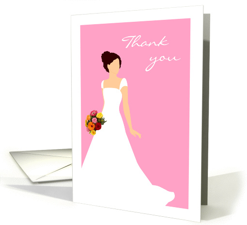 Thank You For Being in My Wedding from Brunette Bride Card Pink card