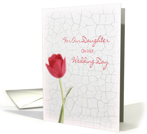 For Our Daughter On Her Wedding Day - Red Tulip on White... (1098988)