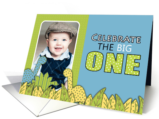 Cute Dinosaur First Birthday Party Invitations card (1104170)