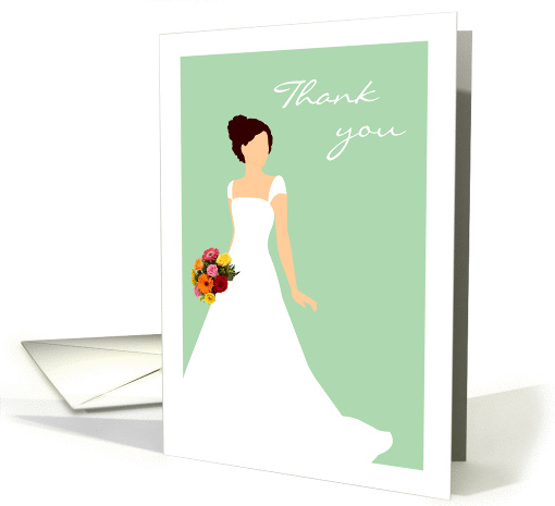 Thank You For Being in My Wedding from Brunette Bride Card Mint card