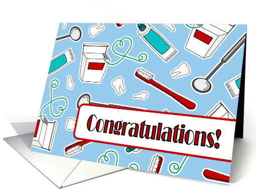 Dental Hygienist Graduation Congratulations Blue card (1278044)