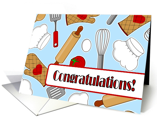 Cute Culinary Arts Degree Graduation Congratulations card (1278052)