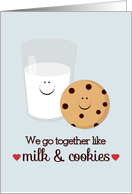 We Go Together Like Milk and Cookies Cute Valentine’s Day Card