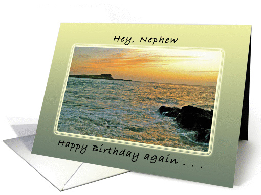 Happy Birthday Again, Nephew, Hawaii Ocean Sunrise, Sunset card