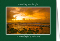 Happy Birthday Wishes for a Boyfriend, Copper Sunrise, Hawaii card