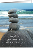 Nephew, Get Well Soon, Balancing Rocks card