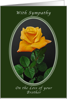 With Sympathy on the Loss of Your Brother, Yellow Rose card