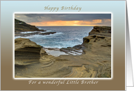 Happy Birthday Little Brother, Lanai Shore on the Island of Oahu card