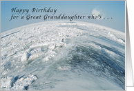 Happy Birthday for a Great Granddaughter who’s Out of this World. card