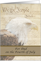 United States Constitution Happy Independence Day Dad, Constitution card