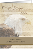 United States Constitution, Happy Independence Day, Sister card