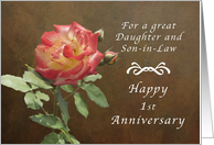 Happy 1st Anniversary for Daughter & Son in Law, Roses card