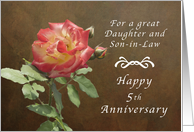 Happy 5th Anniversary for Daughter & Son in Law, Roses card