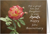 Happy 30th Anniversary for Son and Daughter in Law, Roses card