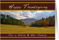 Happy Thanksgiving, for a Niece and her Family, Approaching Holidays card