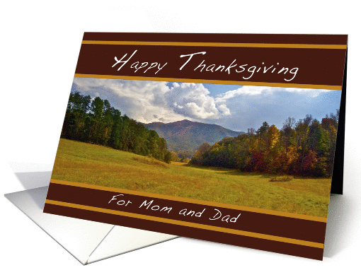 Happy Thanksgiving, for Mom and Dad, Approaching Holidays card