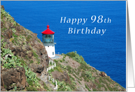 Happy 98th Birthday, Hawaiian Light Overlooking the Pacific Ocean card