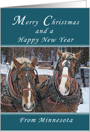 Merry Christmas and Happy New Year from Minnesota, Draft Horses card