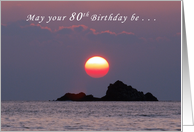 Happy 80th Birthday, Hawaiian Sunrise card