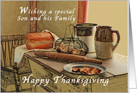 Happy Thanksgiving, Son and His Family, Old Fashioned Kitchen card