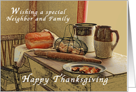 Happy Thanksgiving, Neighbor and Family, Old Fashioned Kitchen card