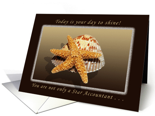 Happy Birthday, You are a Star Accountant, Starfish and Shell card