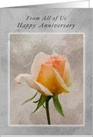 Happy Anniversary from All of Us, Fresh Rose Textured Background card