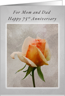 Happy 75th Anniversary, For Mom and Dad, Fresh Rose card