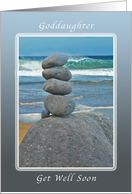 Get Well Soon Card, Goddaughter, Balanced Rocks on the Beach card