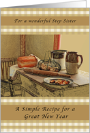 For a wonderful Step Sister, a Simple Recipe for a Great New Year card