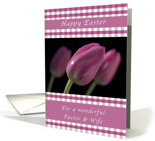 Happy Easter, Purple Tulips, for a Pastor and Wife card (1172894)