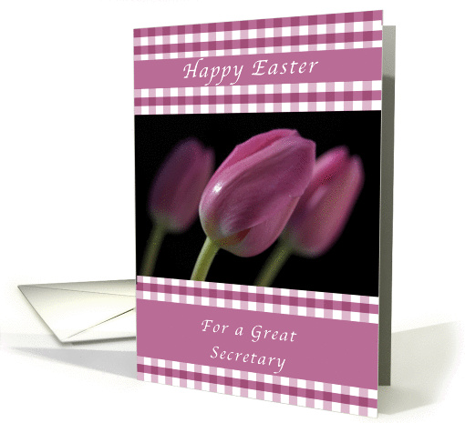 Happy Easter, Purple Tulips, for a Secretary card (1172900)