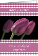 Happy Easter, Purple Tulips, for an Employee card