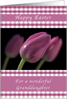 Happy Easter, Purple Tulips, for a Granddaughter card